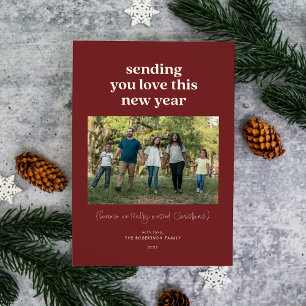 Cartes Pour Fêtes Annuelles Maroon Vous Envoie Aimer Cette Nouvelle Année Phot
