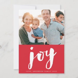 Cartes Pour Fêtes Annuelles Marquage JOY Étiquette Rouge Photo de Noël