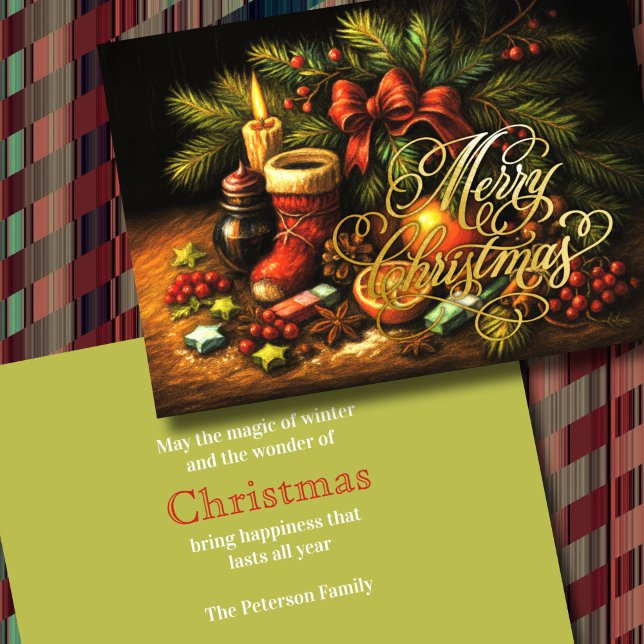 Cartes Pour Fêtes Annuelles Marque de Noël Dessiner la vie morte (Créateur téléchargé)