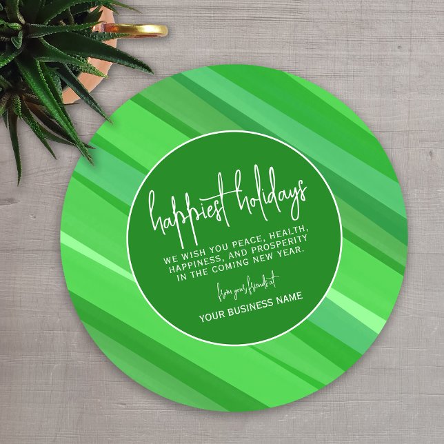 Cartes Pour Fêtes Annuelles Marque d'entreprise - Mod Abstrait vert - le plus  (A modern holiday card design for any small business)
