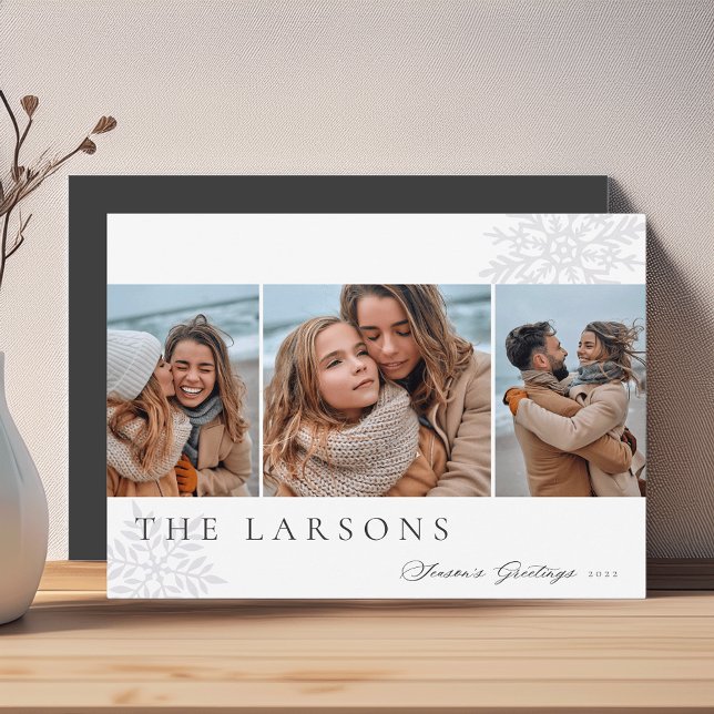 Cartes Pour Fêtes Annuelles Marquee de famille | Bonnes Fêtes Trois photos (Créateur téléchargé)