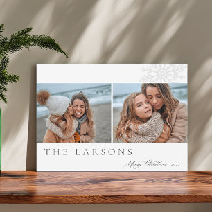 Cartes Pour Fêtes Annuelles Marquee de famille   Joyeux Noël deux photos