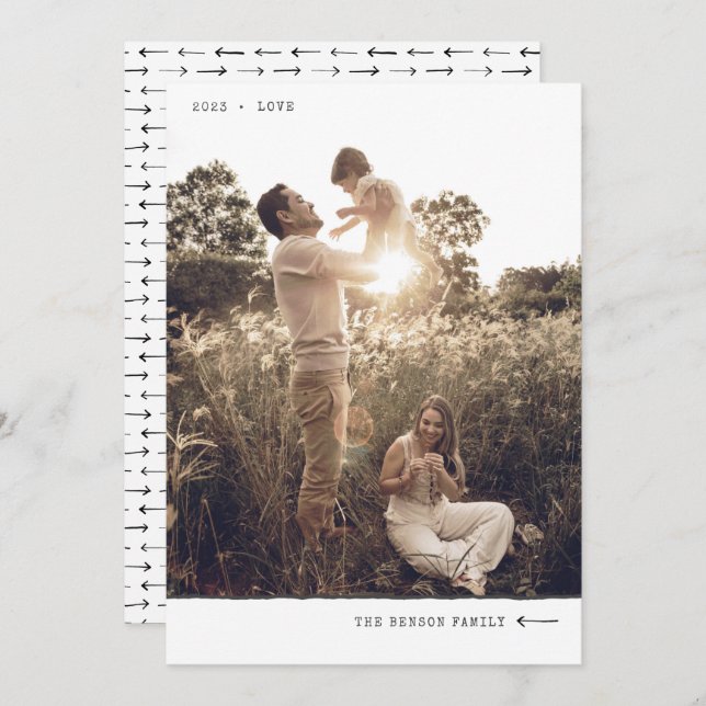 Cartes Pour Fêtes Annuelles Marqueur minimal moderne Aimer Charbon Vertical (Devant / Derrière)