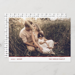 Cartes Pour Fêtes Annuelles Marqueur minimaliste moderne MERRY Red Holiday Car