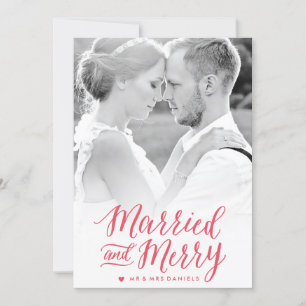 Cartes Pour Fêtes Annuelles Married and Merry Red Holiday