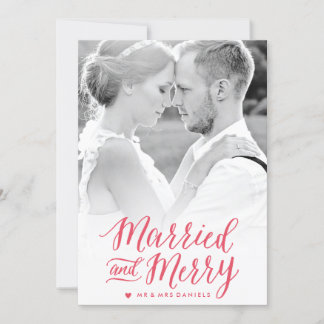 Cartes Pour Fêtes Annuelles Married and Merry Red Holiday