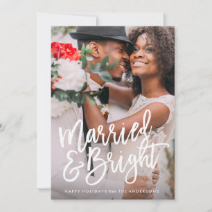 Cartes Pour Fêtes Annuelles Married & Bright Brushed Holiday Overlay