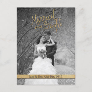 Cartes Pour Fêtes Annuelles "Married & Bright" Custom Christmas Card