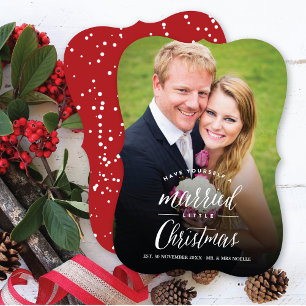 Cartes Pour Fêtes Annuelles Married Little First Christmas Photo Mariage