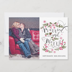 Cartes Pour Fêtes Annuelles Married & Merry Photo Christmas Cards - Newlywed
