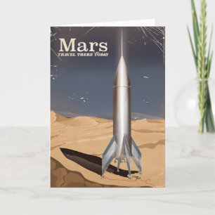 Cartes Pour Fêtes Annuelles Mars - Voyage là-bas aujourd'hui affiche de voyage