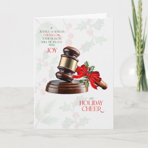 Cartes Pour Fêtes Annuelles Marteau de juge d'avocat Verdict de joie et de gai