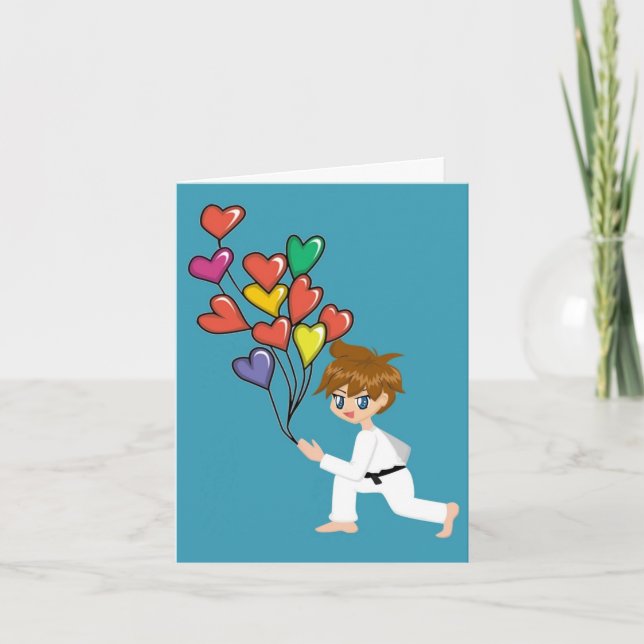 Cartes Pour Fêtes Annuelles Martial Arts Boy Valentine Cards (Devant)