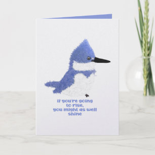 Cartes Pour Fêtes Annuelles Martin-pêcheur à ceinture moderne charmant, debout