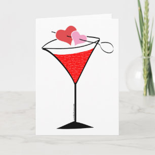 Cartes Pour Fêtes Annuelles Martini Hearts and Love