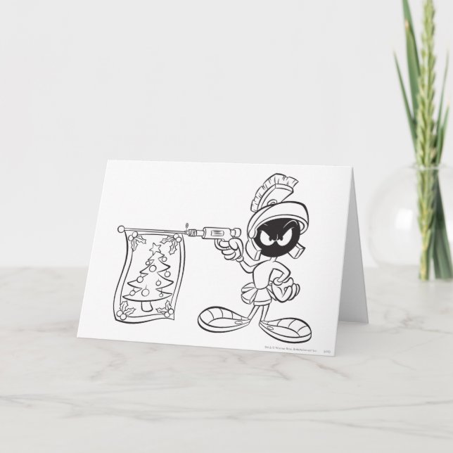 Cartes Pour Fêtes Annuelles MARVIN MARTIAN™ Christmas Tree Pop Gun (Devant)