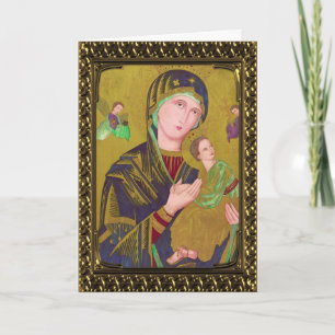 Cartes Pour Fêtes Annuelles Mary Jesus and Angels - Vintage Fine Art Card