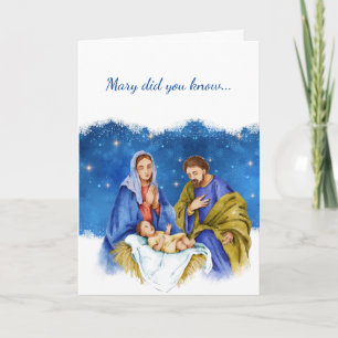 Cartes Pour Fêtes Annuelles Mary Saviez-Vous Chanson Lyrique Jésus Nativité De