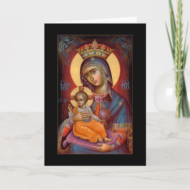 Cartes Pour Fêtes Annuelles Mary - THEOTOKOS (Devant)