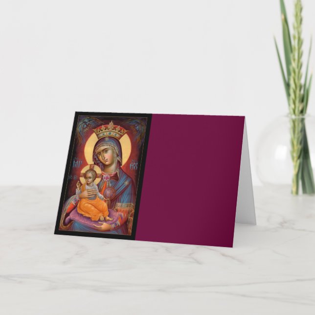 Cartes Pour Fêtes Annuelles Mary - THEOTOKOS (Devant)