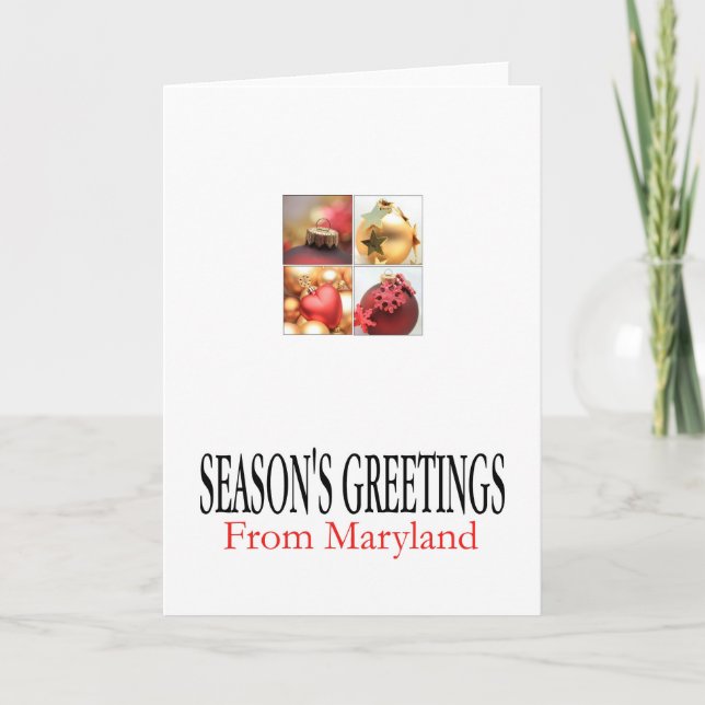 Cartes Pour Fêtes Annuelles Maryland Christmas Card, état spécifique (Devant)