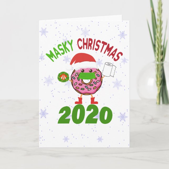 Cartes Pour Fêtes Annuelles Masky Christmas Donut Père Noël Quarantine Christm (Devant)