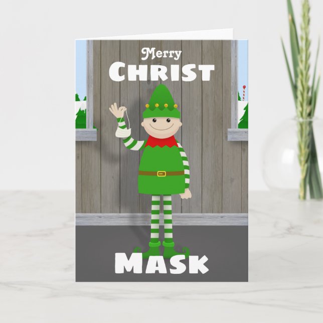 Cartes Pour Fêtes Annuelles Masque de Noël (Devant)