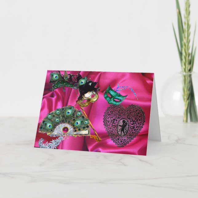 CARTES POUR FÊTES ANNUELLES MASQUES DE MASQUÉRADE VALENTINE, VENTILATEUR DE PE (Devant)