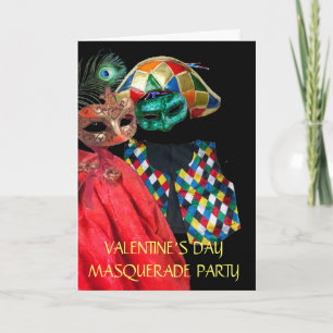 CARTES POUR FÊTES ANNUELLES MASQUES MASQUÉRADE DE LA JOURNÉE DE VALENTINE, COS