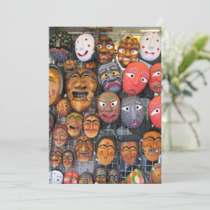 Cartes Pour Fêtes Annuelles Masques traditionnels coréens pour la performance