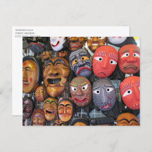 Cartes Pour Fêtes Annuelles Masques traditionnels coréens pour la performance 