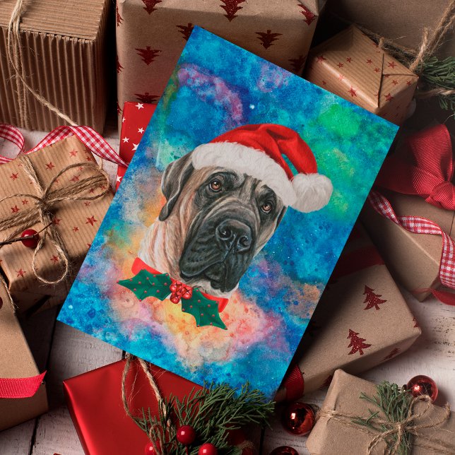 Cartes Pour Fêtes Annuelles Mastiff anglais race Chien Noël (Créateur téléchargé)