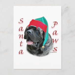 Cartes Pour Fêtes Annuelles Mastiff (broche) Père Noël Paws