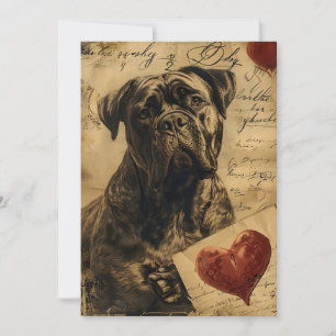 Cartes Pour Fêtes Annuelles Mastiff Vintage Saint Valentin