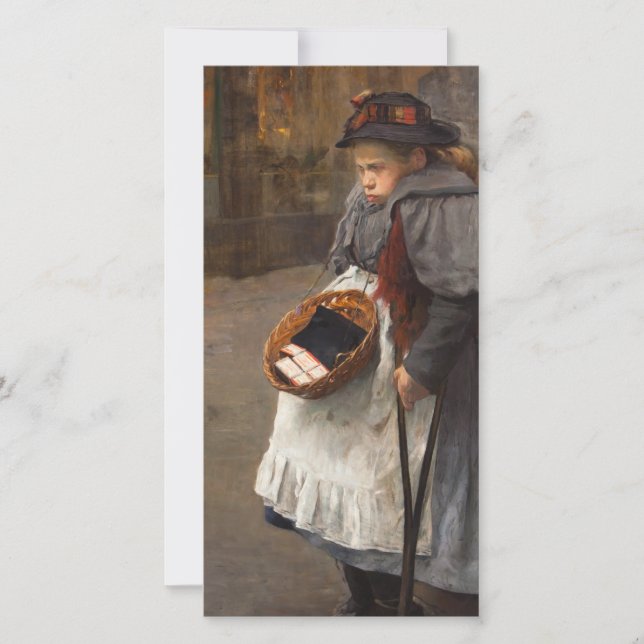 Cartes Pour Fêtes Annuelles Matchstick Girl pauvre rue Urchin Pauvreté urbaine (Devant)
