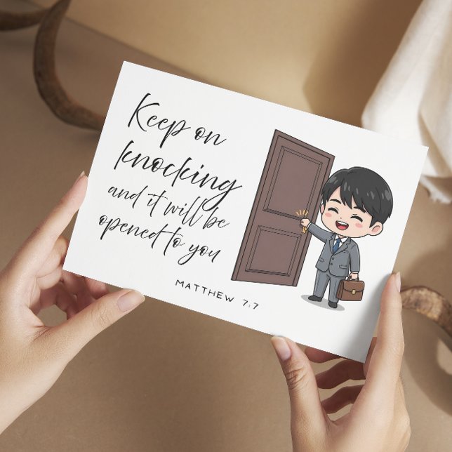 Cartes Pour Fêtes Annuelles Matthew 7:7 Bible Scripture Jw Encouragement Card (Matthew 7:7 Jw Encouragement Card)