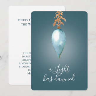 Cartes Pour Fêtes Annuelles Matthieu 4:16 | Foi aquarelle originale personnali