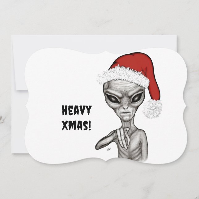 Cartes Pour Fêtes Annuelles Mauvais Alien, Lourds Noël ! (Devant)