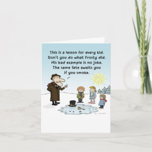 Cartes Pour Fêtes Annuelles "Mauvais exemple de Frosty" Noël humoristique Xmas