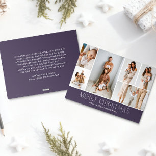 Cartes Pour Fêtes Annuelles MAUVE Christmas Elegant 6 Collage Message photo