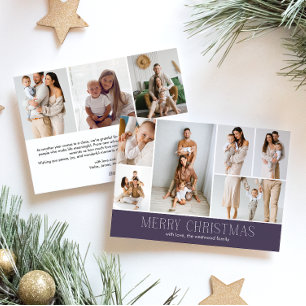 Cartes Pour Fêtes Annuelles MAUVE Joyeux Noël Elégant 9 Collage Photo