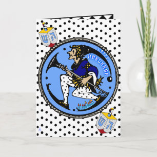 Cartes Pour Fêtes Annuelles Maxfield Parrish-y Hanoukka Elf et Dreidel