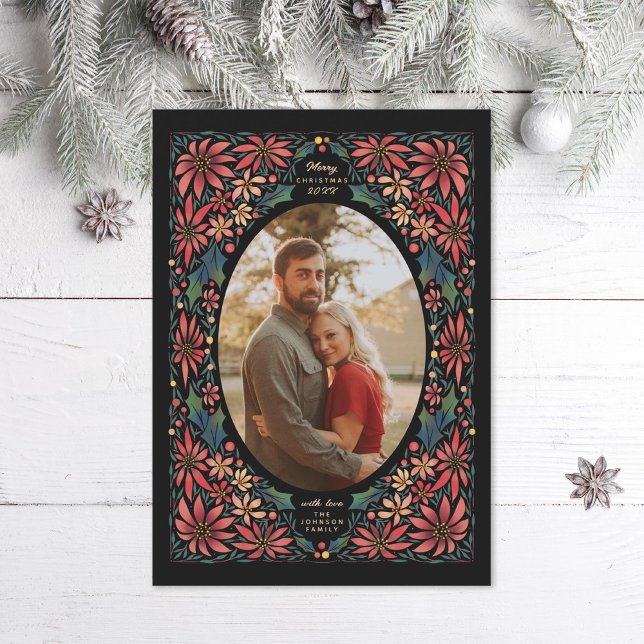 Cartes Pour Fêtes Annuelles Maximaliste Poinsettia (Créateur téléchargé)