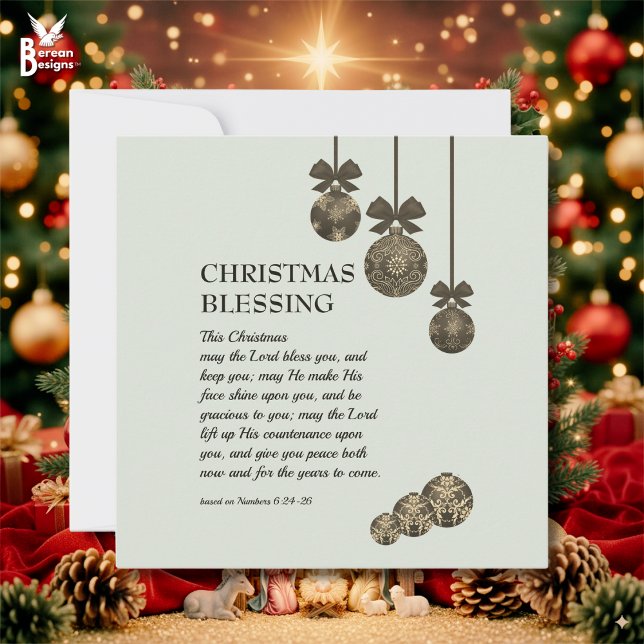 Cartes Pour Fêtes Annuelles MAY THE LORD BLESS YOU Christian Christmas (Modern Christian Christmas card based on the Blessing in Numbers 6)
