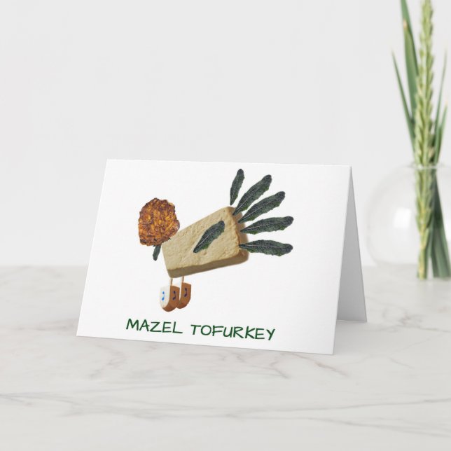 Cartes Pour Fêtes Annuelles Mazel Tofurkey Thanksgivukkah veggie greeting card (Devant)