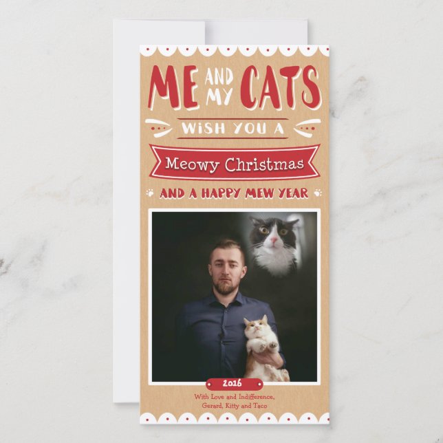 Cartes Pour Fêtes Annuelles Me and My Cats Christmas (1 image) (Devant)
