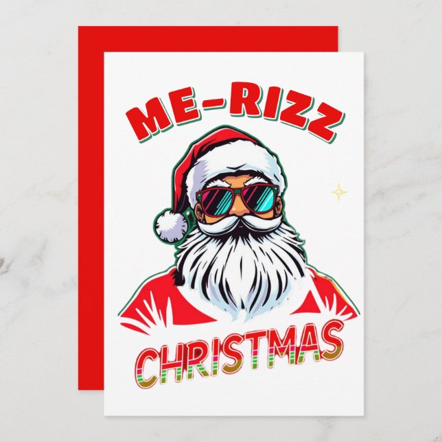 Cartes Pour Fêtes Annuelles  Me-Rizz Christmas gen Alpha meme funny (Devant / Derrière)