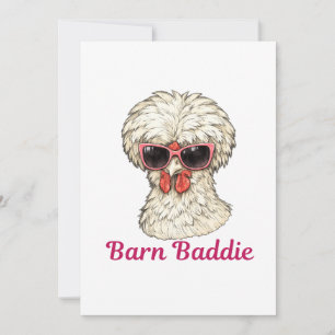 Cartes Pour Fêtes Annuelles Méchant poulet glamour en lunettes de soleil roses