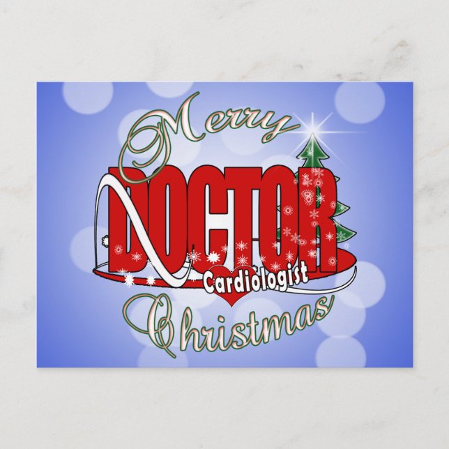 CARTES POUR FÊTES ANNUELLES MÉDECIN CARDIOLOGISTE DE NOËL (Devant)