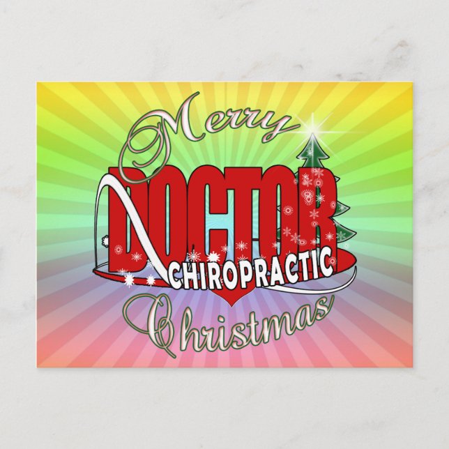 CARTES POUR FÊTES ANNUELLES MÉDECIN CHIROPRATIQUE DE NOËL (Devant)